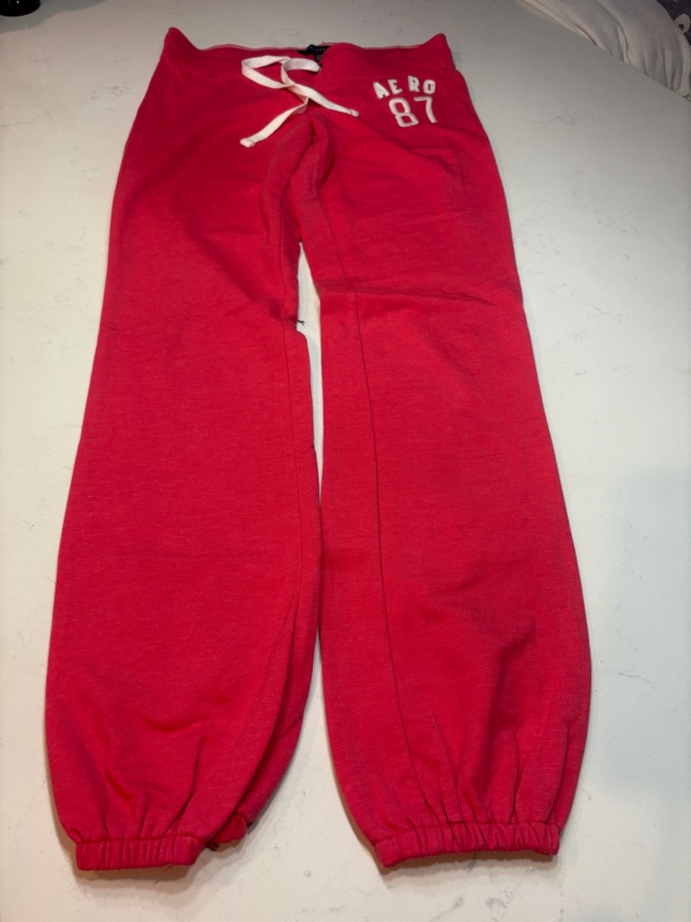 Aeropostale Red Women's Sweatpants with White Drawstring